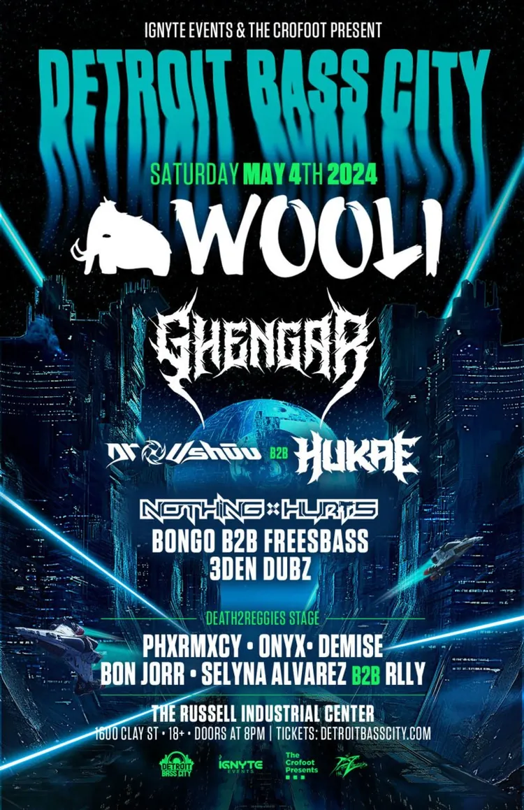 Event flyer for a show lit by Sacred Lasers, photo 63