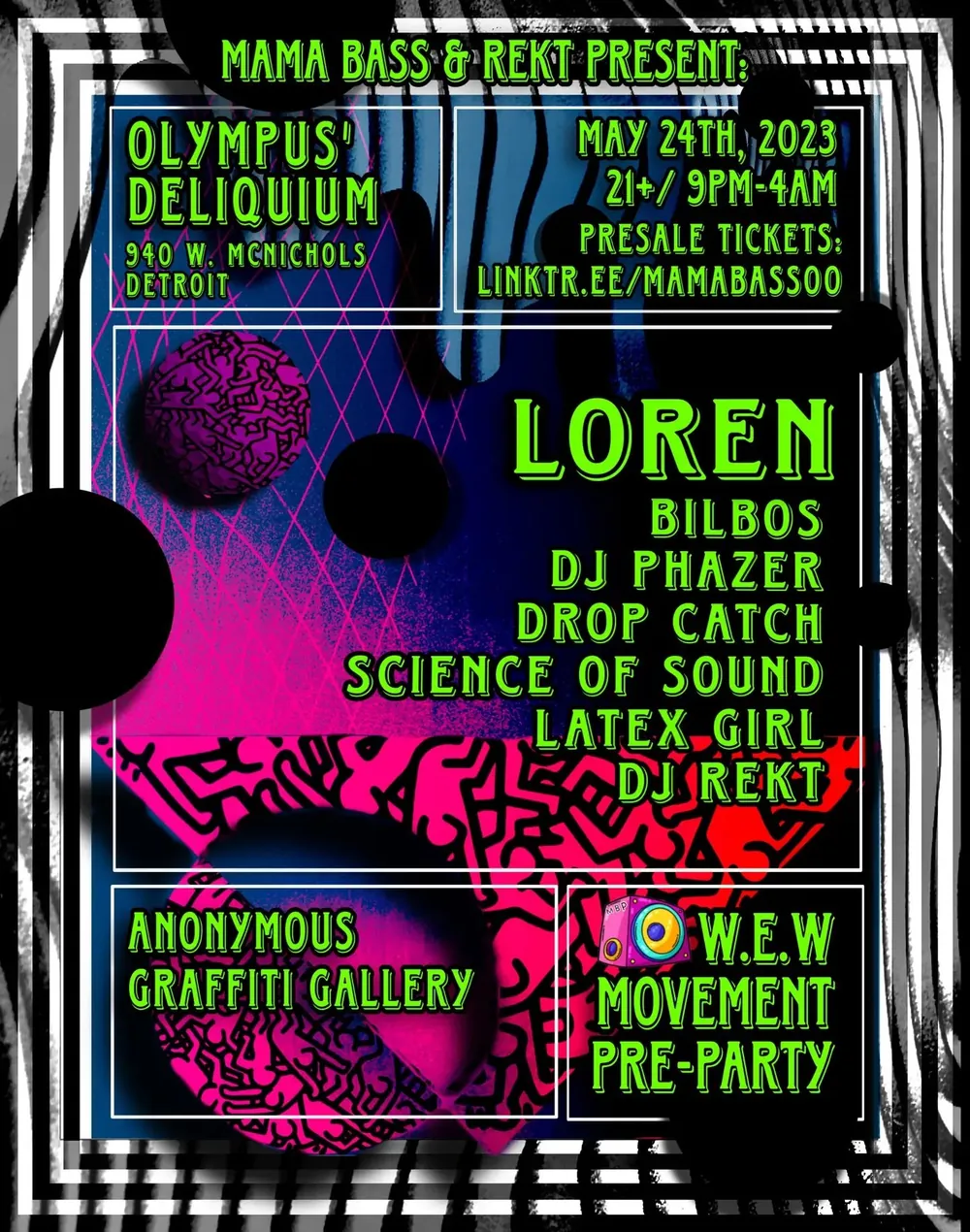 Event flyer for a show lit by Sacred Lasers, photo 31