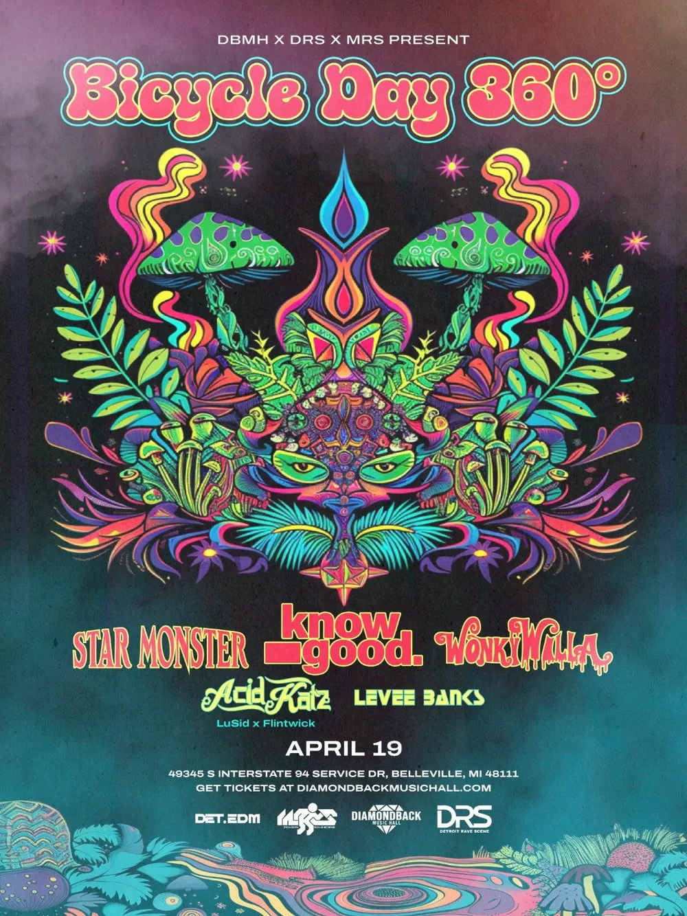 Event flyer for a show lit by Sacred Lasers, photo 16