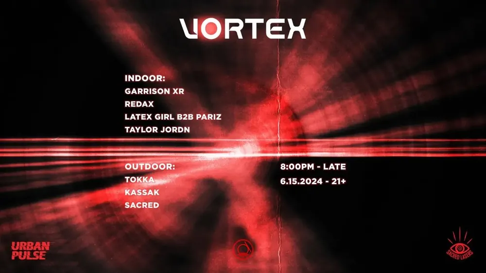 Event flyer for a show lit by Sacred Lasers, photo 58