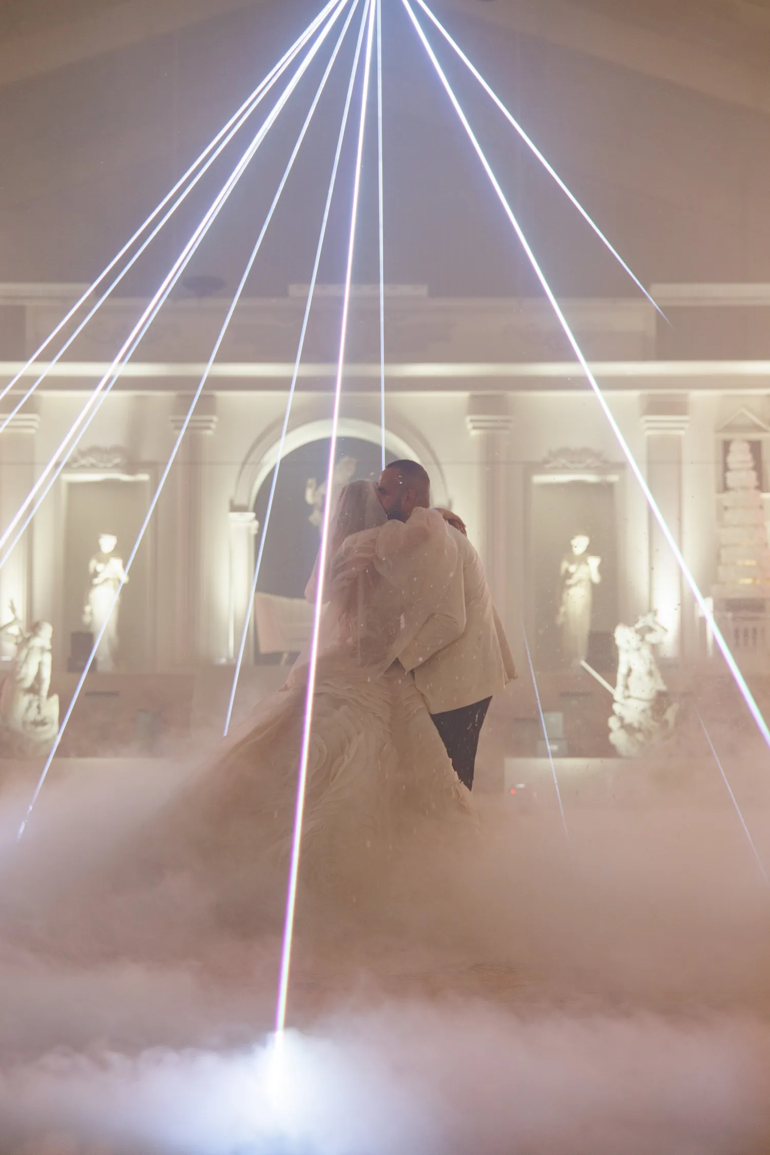 First dance under a laser halo at a wedding, photo 6