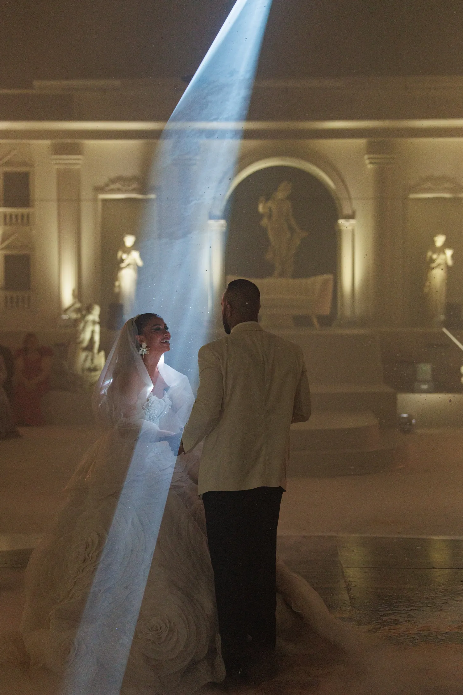 First dance under a laser halo at a wedding, photo 3